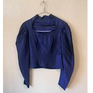 Vintage 1980's dark purple handmade blouse size S gothic victorian
